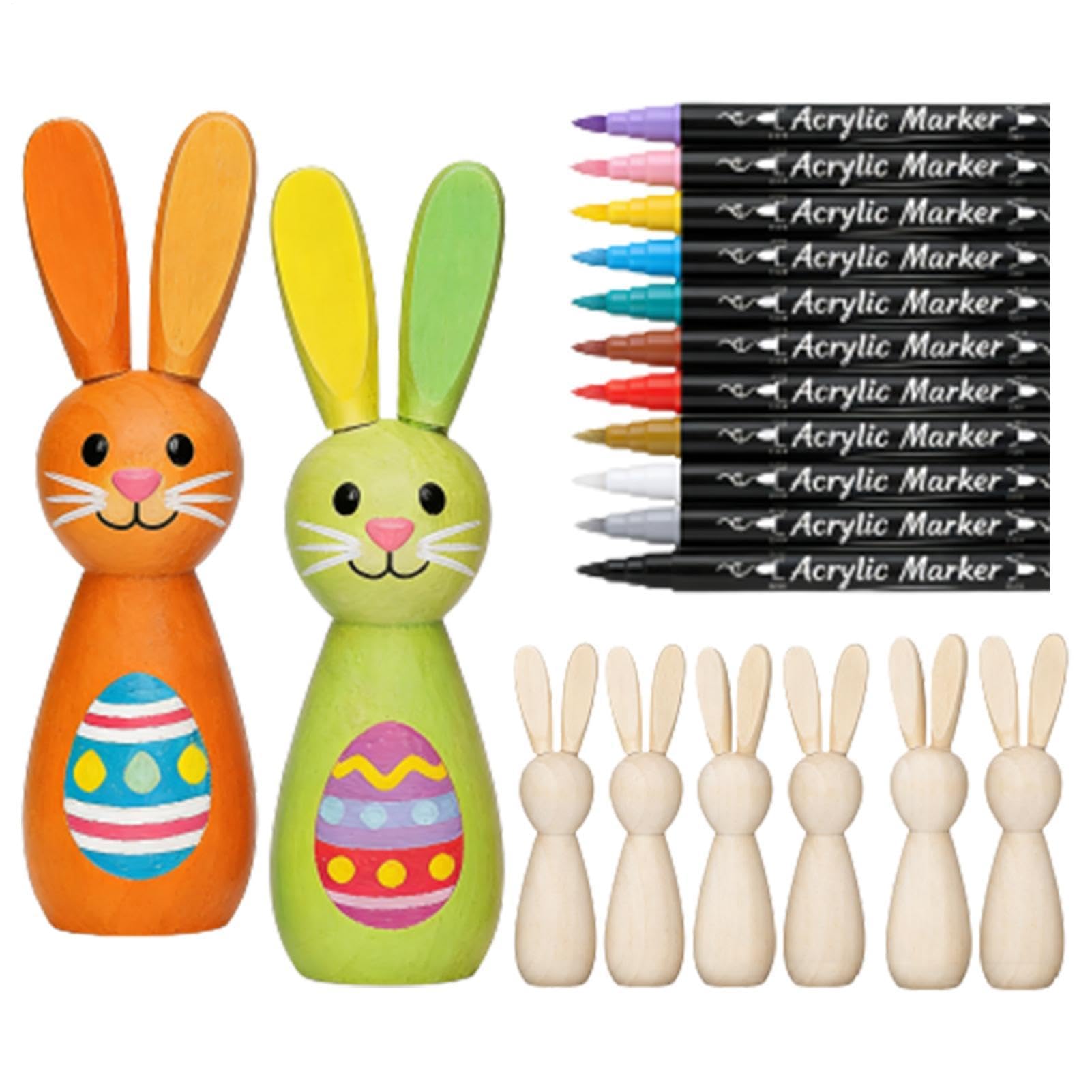 Lapin de Pâques en bois brut au ponçage lisse haut de gamme