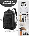 Waterproof Tactical Backpack for Men Women, 35L Military Work Backpack with Molle System & Sturdy Handle, Army Assault Bag Rucksack for Outdoor Working Hiking, Black