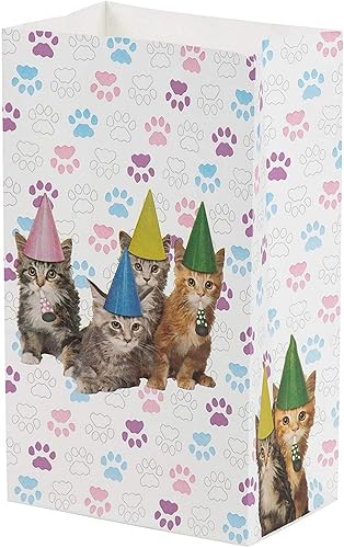 Miniatura 4 de Juvale Paquete de 36 bolsas de fiesta de gatos para niños, suministros de fiesta de cumpleaños de gatitos, bolsas de golosinas (5 x 8.7 x 3 pulgadas)