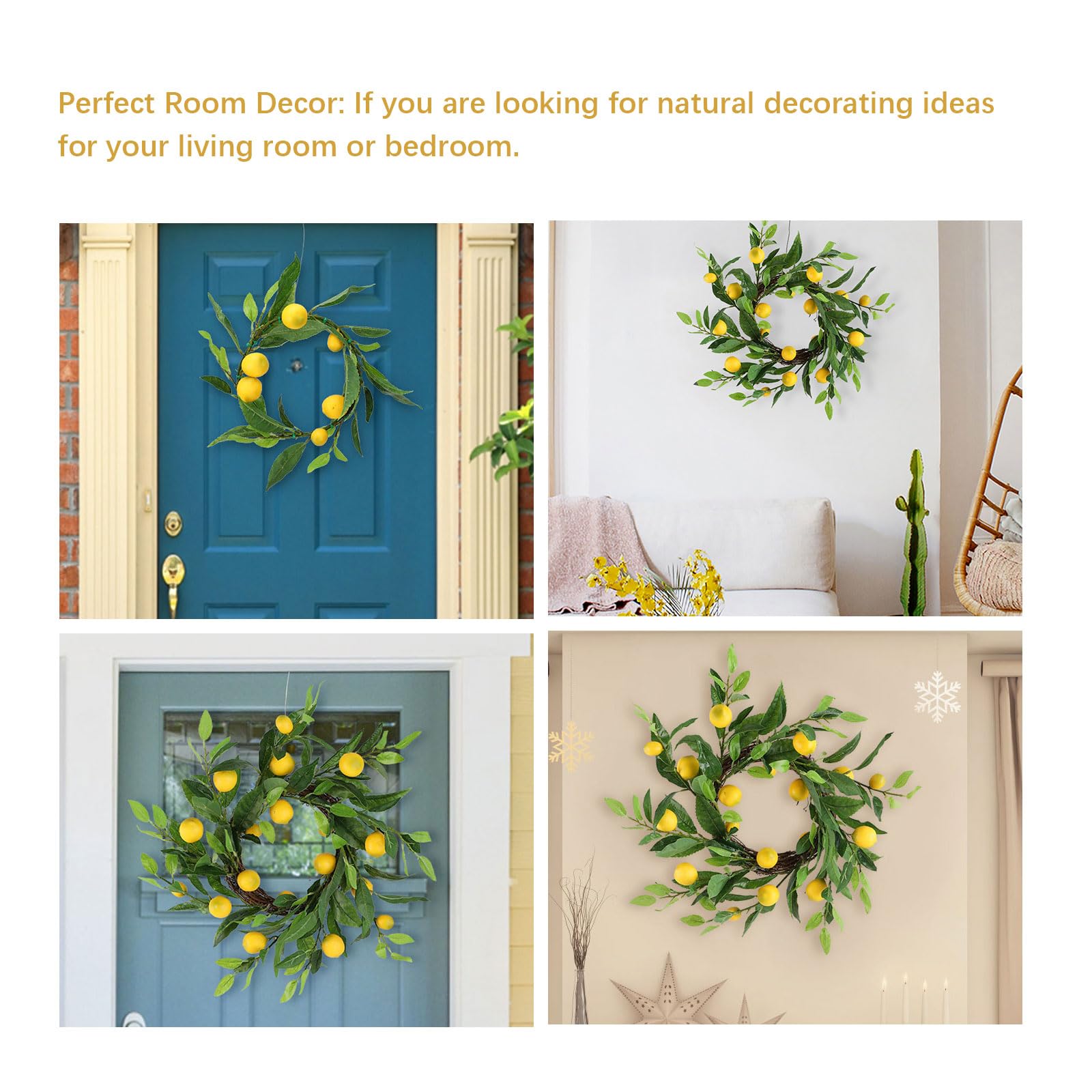 MINGZHE Ghirlanda di Limoni Artificiali, Ghirlanda di Fiori Verdi con Limoni per la Porta D'ingresso Ghirlanda di Ghirlande di Frutta per la Decorazione della Festa Nuziale della Cucina(Sezione C
