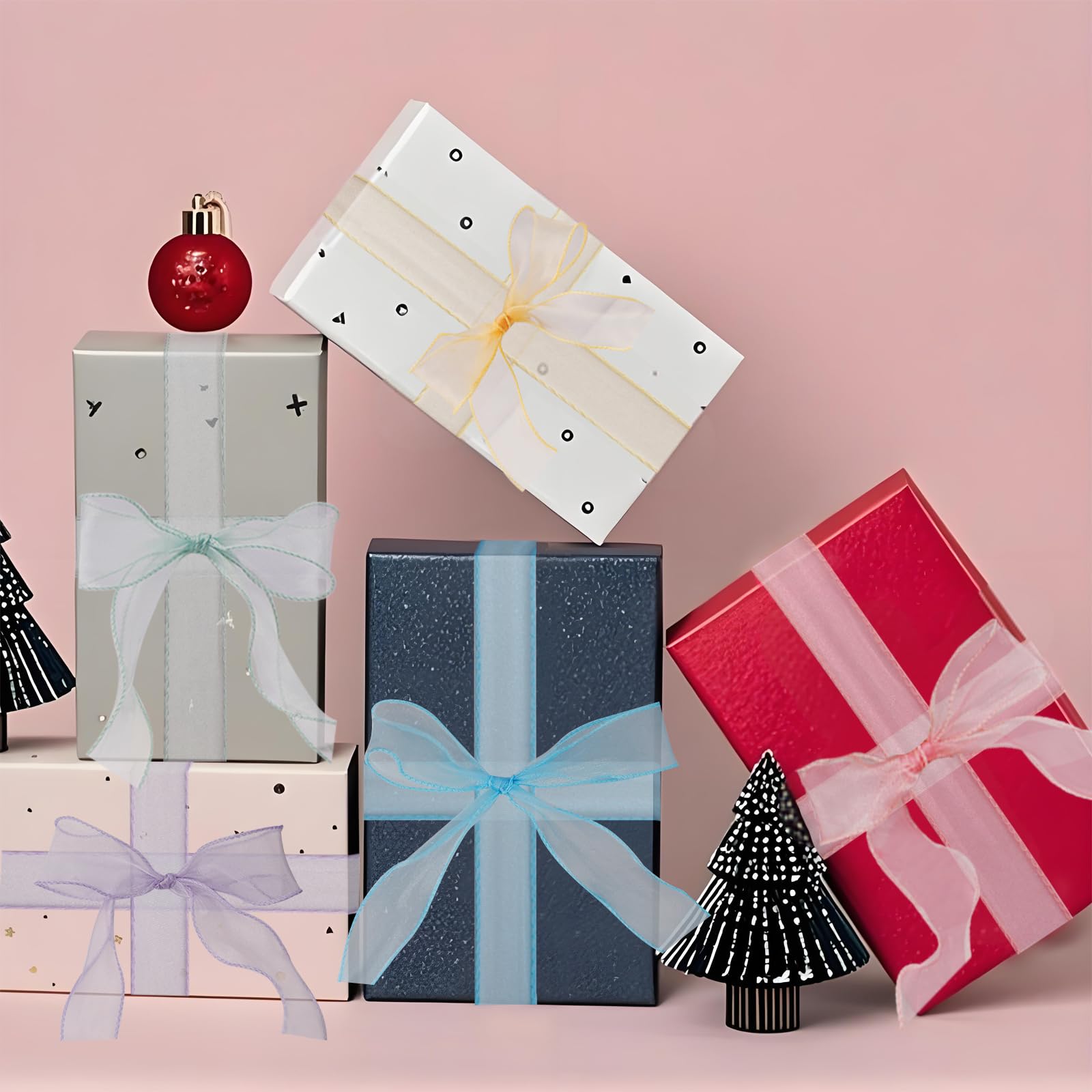 3 Pezzi Nastri In Organza, Nastro Di Raso In Organza,per - Foto 7