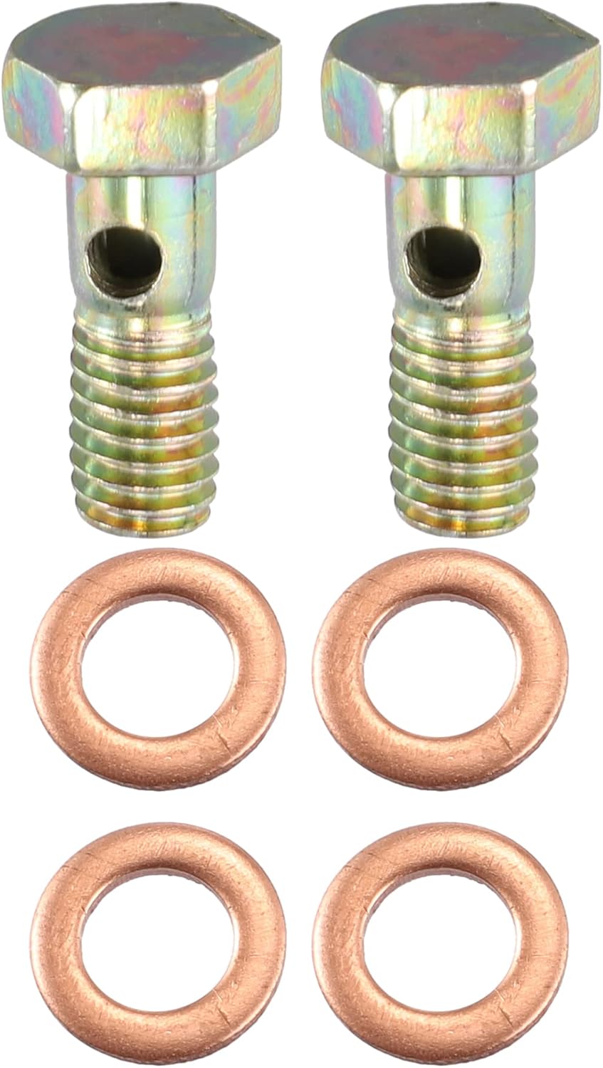 X AUTOHAUX 2 Set Banjo Bolt Brake Fitting Adapter Kit M6x1 Brake Line