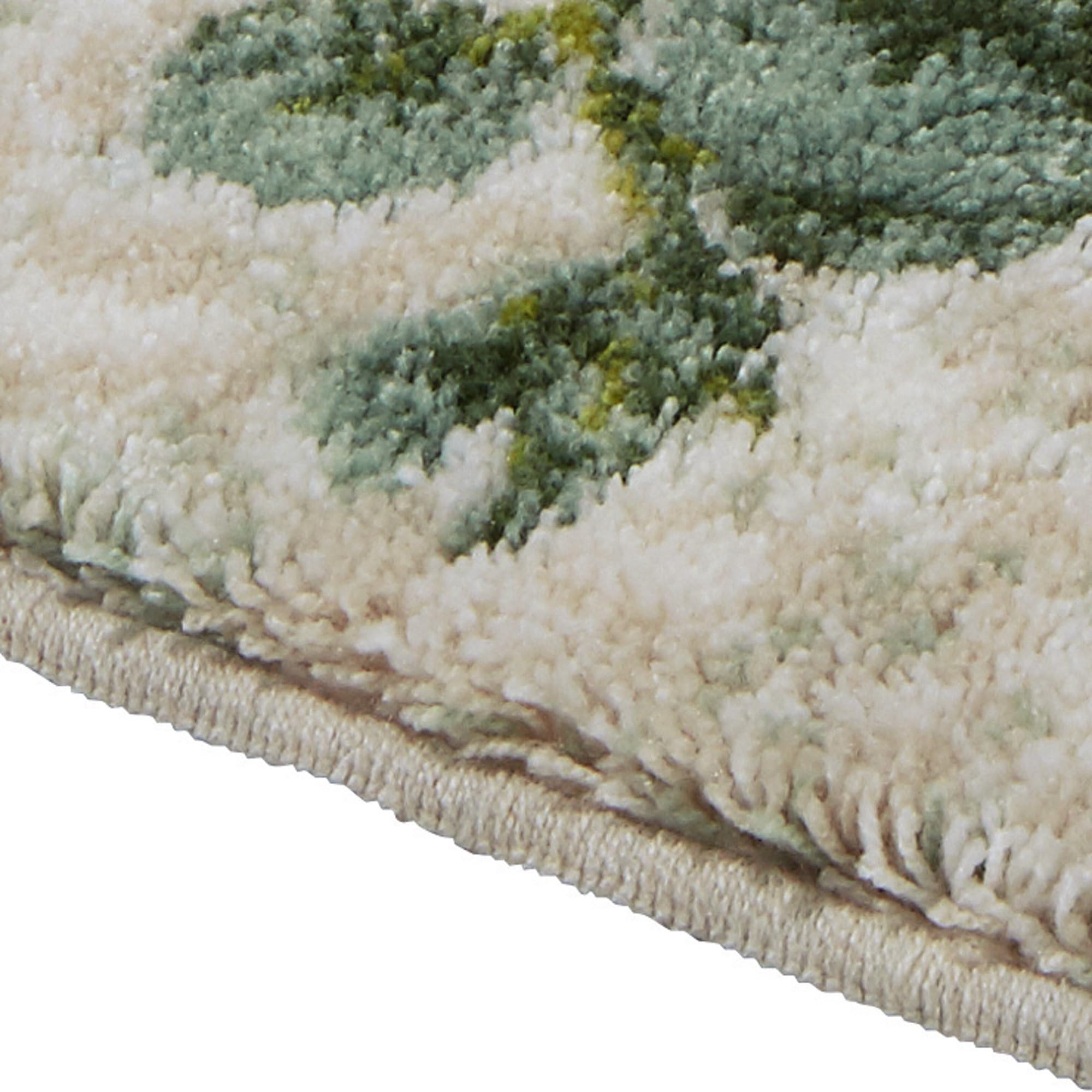 Erwin Müller Badematte, Badteppich, Badvorleger Eukalyptus Blätter grün Größe 60x100 cm - rutschhemmend, weich und flauschig, für Fußbodenheizung geeignet