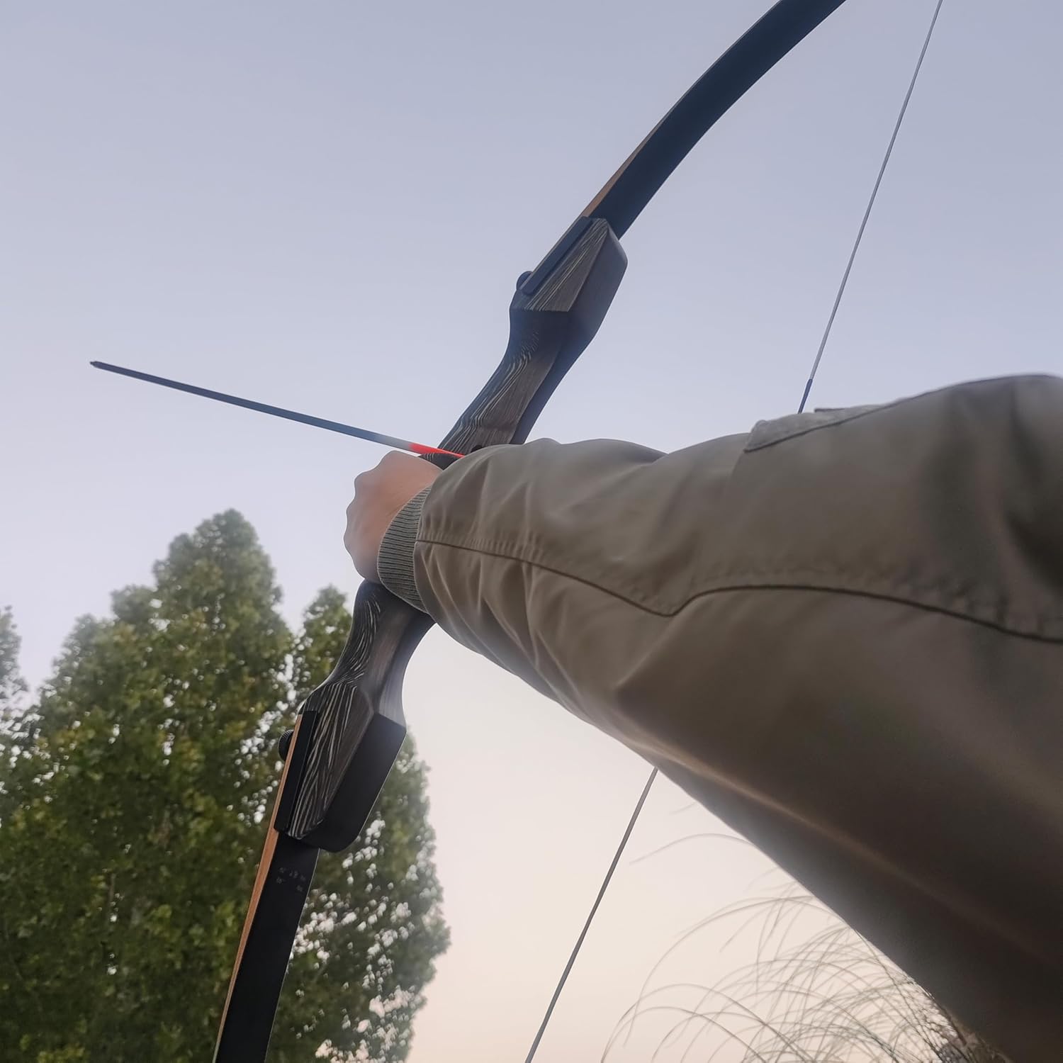 Archery Recurve Bow Kit 60" Takedown Bow Tech Wood 25/30/35/40/45/50lbs for Beginners and Hunter Shooting