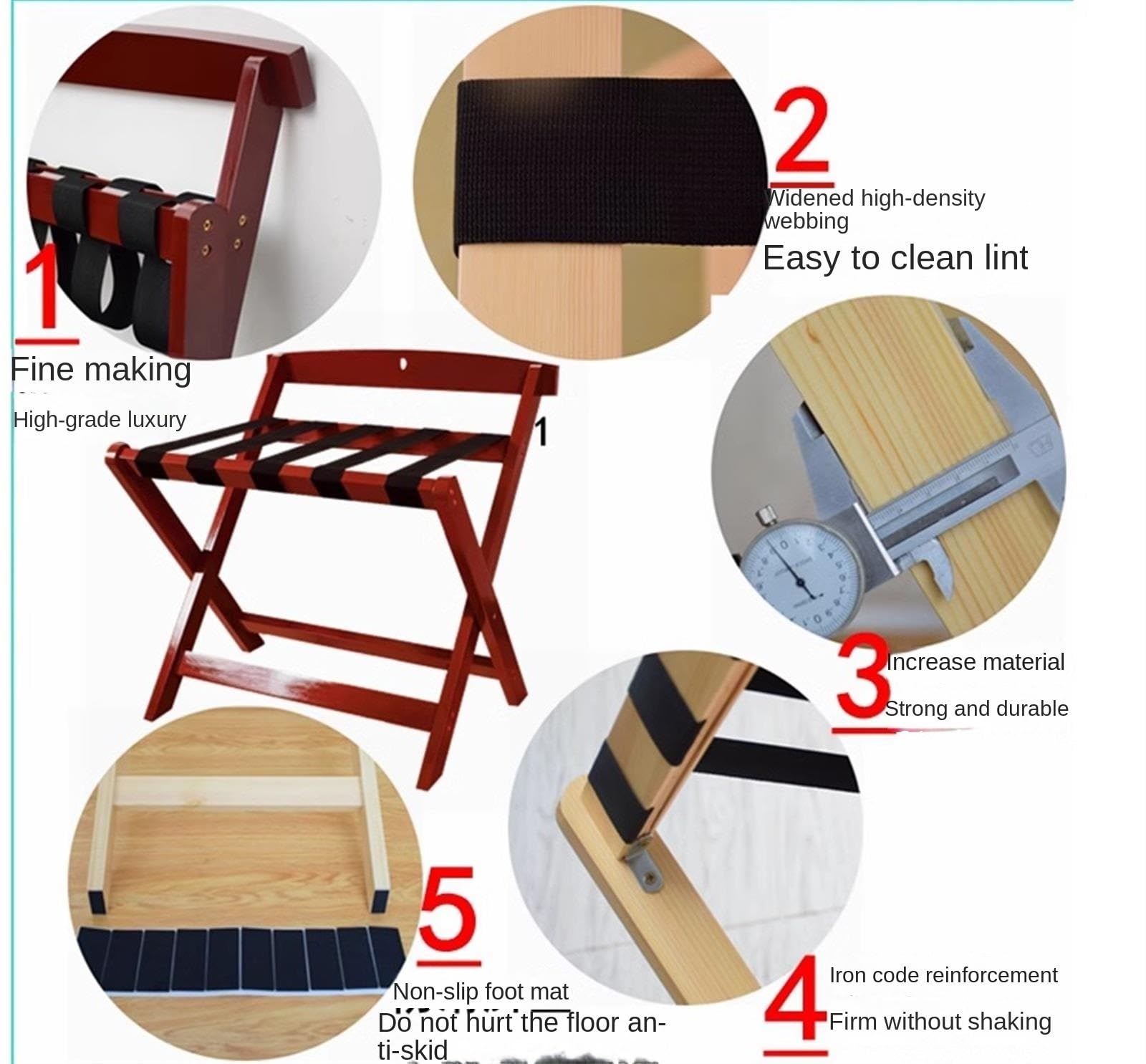 Portaequipajes plegable portátil para dormitorio de hotel y habitación de invitados, almacenamiento de maletas