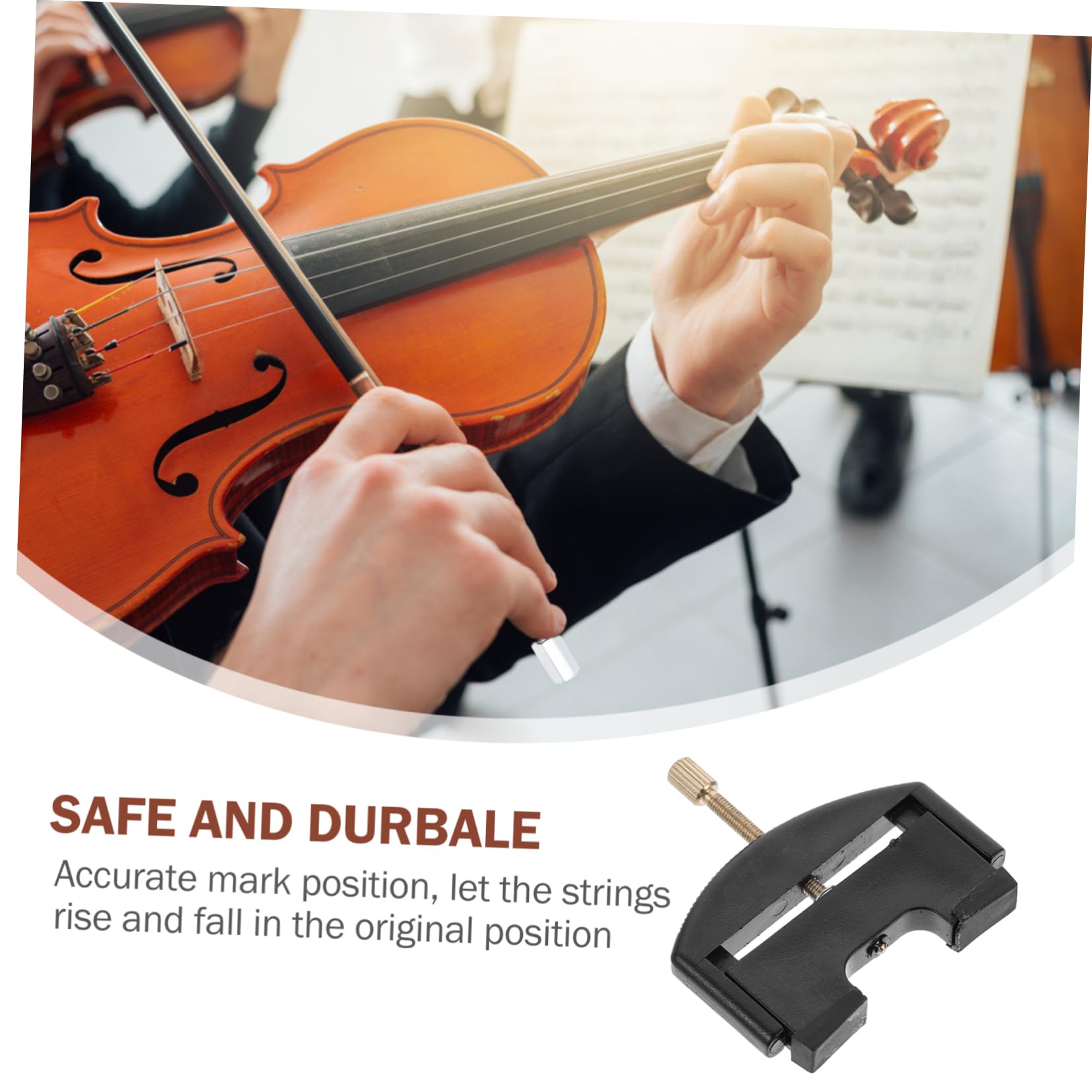Sollevacorde Violino 1/4-4/4 per Ponte, Accessorio Nero | Plastica e Ferro Placcato, Posizione di Marcatura Accurata, Non Facile da Rompere