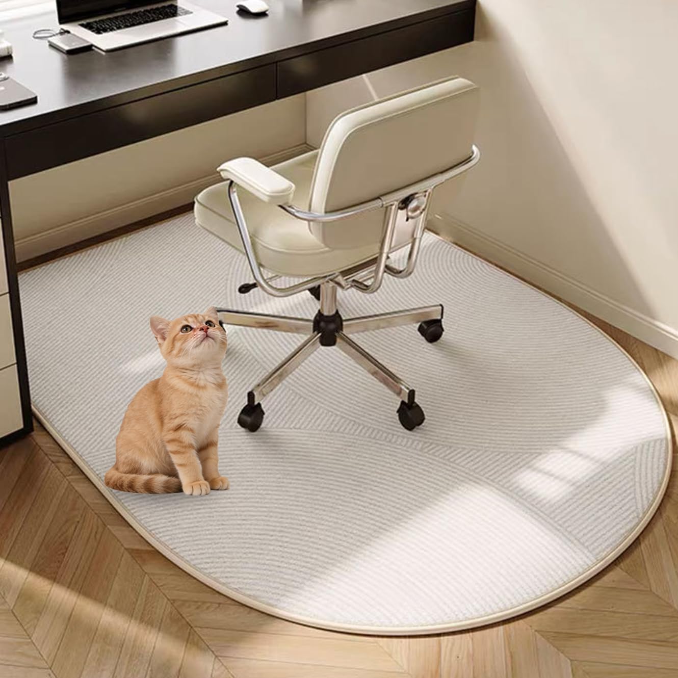 Tappetino per sedia da ufficio, protezione per pavimenti duri e moquette, base antiscivolo, per giochi e ufficio, tappetino per taglierini, 80 x 120 cm (D)