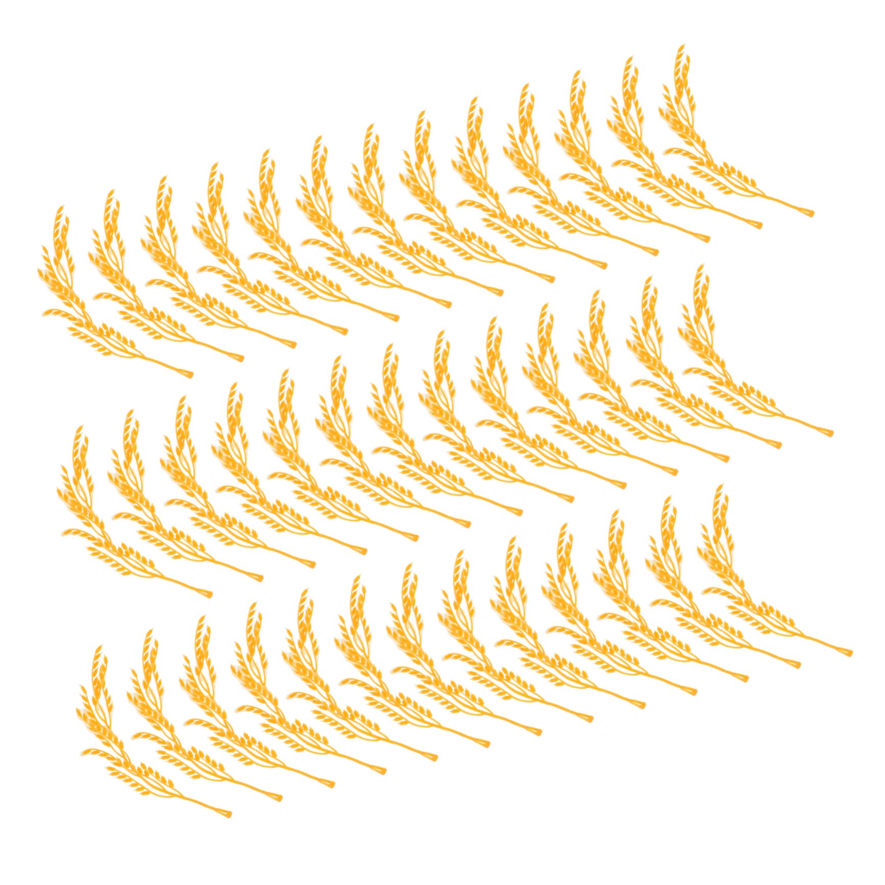 NAMOARLY 100pcs Rice Model Wheat Dried Fall Flowers Artificial Grass Decor Stalk Dried Floral Arrangement Faux Grass Bouquet Faux Corn Stalks Artificial Corn Stalks Plastic Yellow