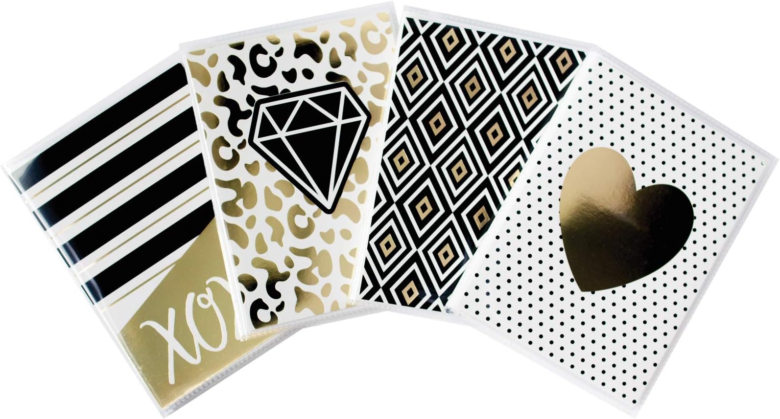 K&Company Photo Album 4"X6" in PDQ-Black & White W/Gold Foil