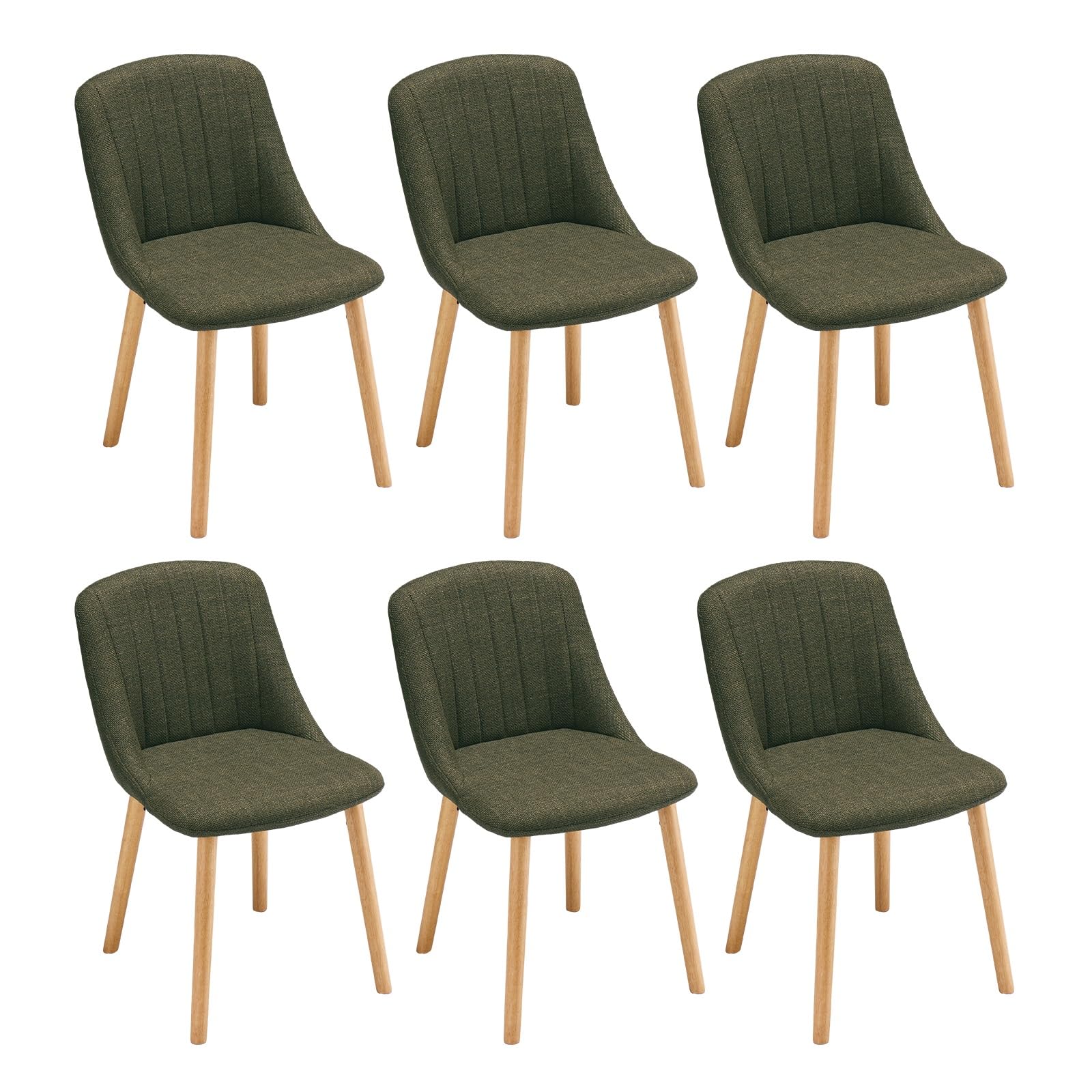 Chaises de salle à manger lot de 6 en lin doux et bois au design élégant et chic
