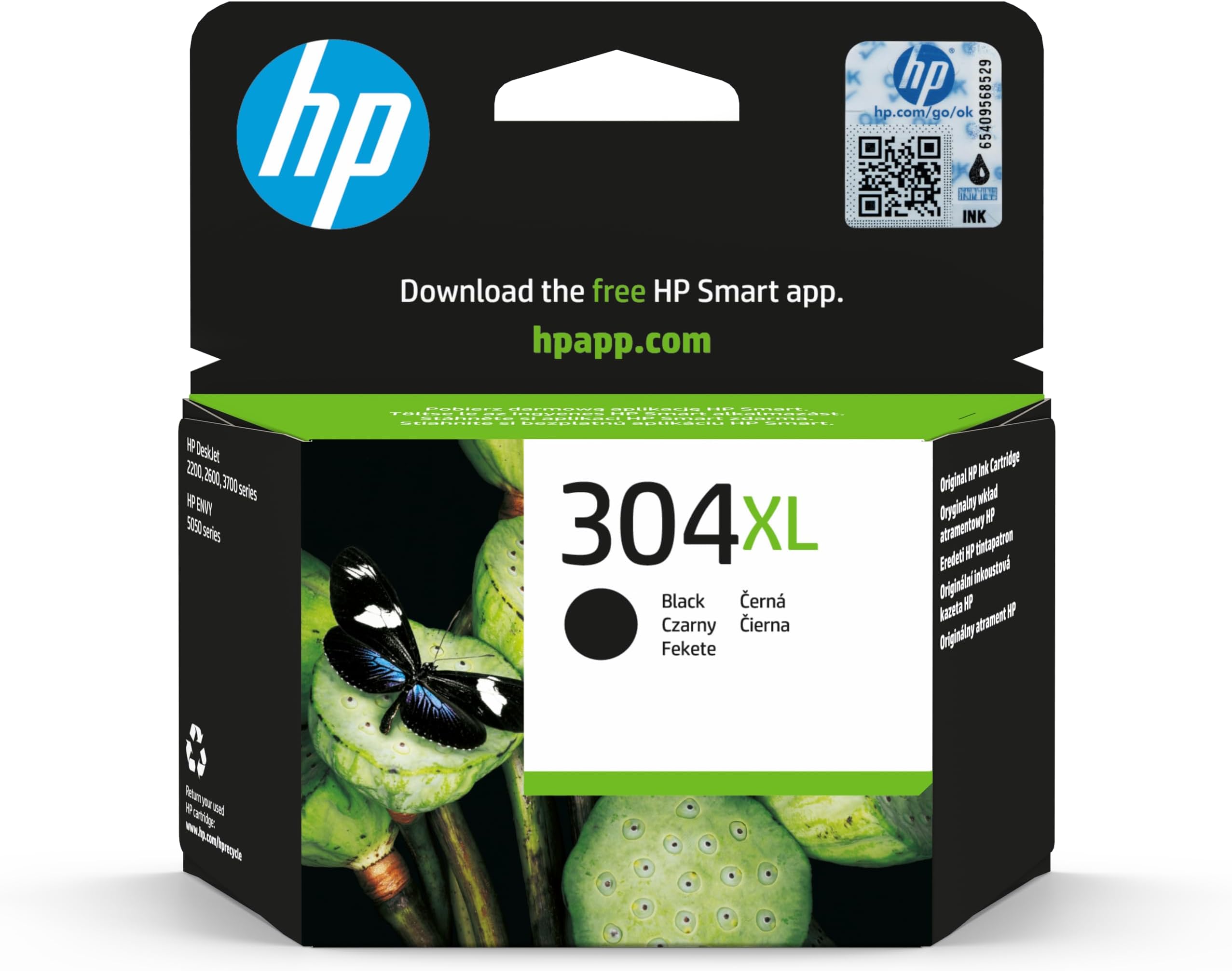 N9K08AE 304XL High Yield Original Ink Cartridge, Black, Packaging may vary, Pack of 1