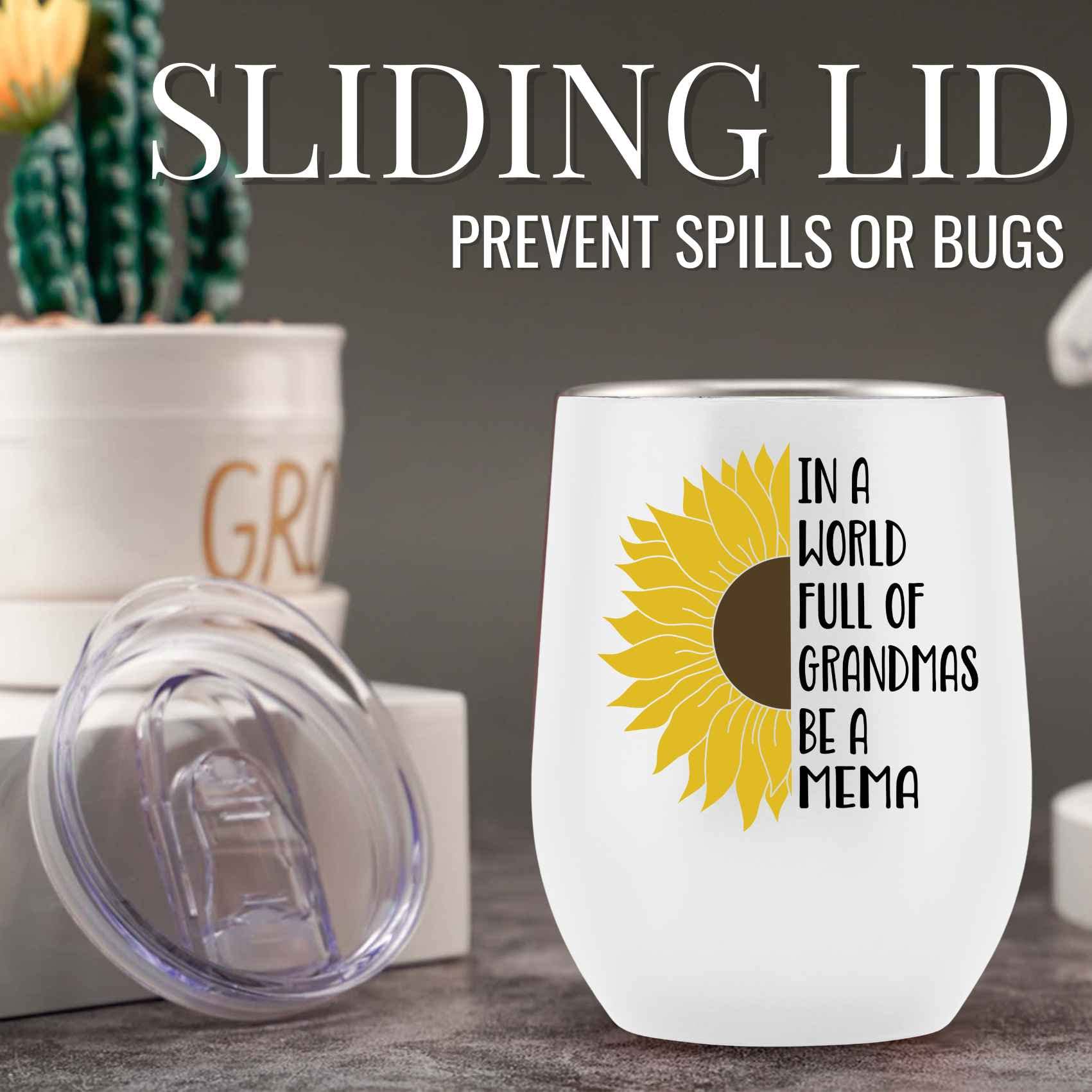 Onebttl Mema Gifts, Sunflower Grandma Gifts, 12oz Stainless Steel Insulated Tumbler for Sunflower Lovers, Perfect for Mother's Day, Birthday