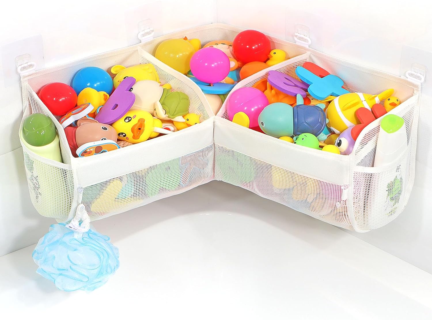 Amazon.com: KPH bath toy storage， Say goodbye to the chaos of bath toys -3 compartments for bath ...
