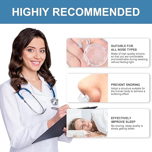 Miniatura 3 de Paquete de 8 dilatadores nasales para detener los ronquidos, utiliza imanes ajustables de silicona para aliviar cómodamente y eficazmente los