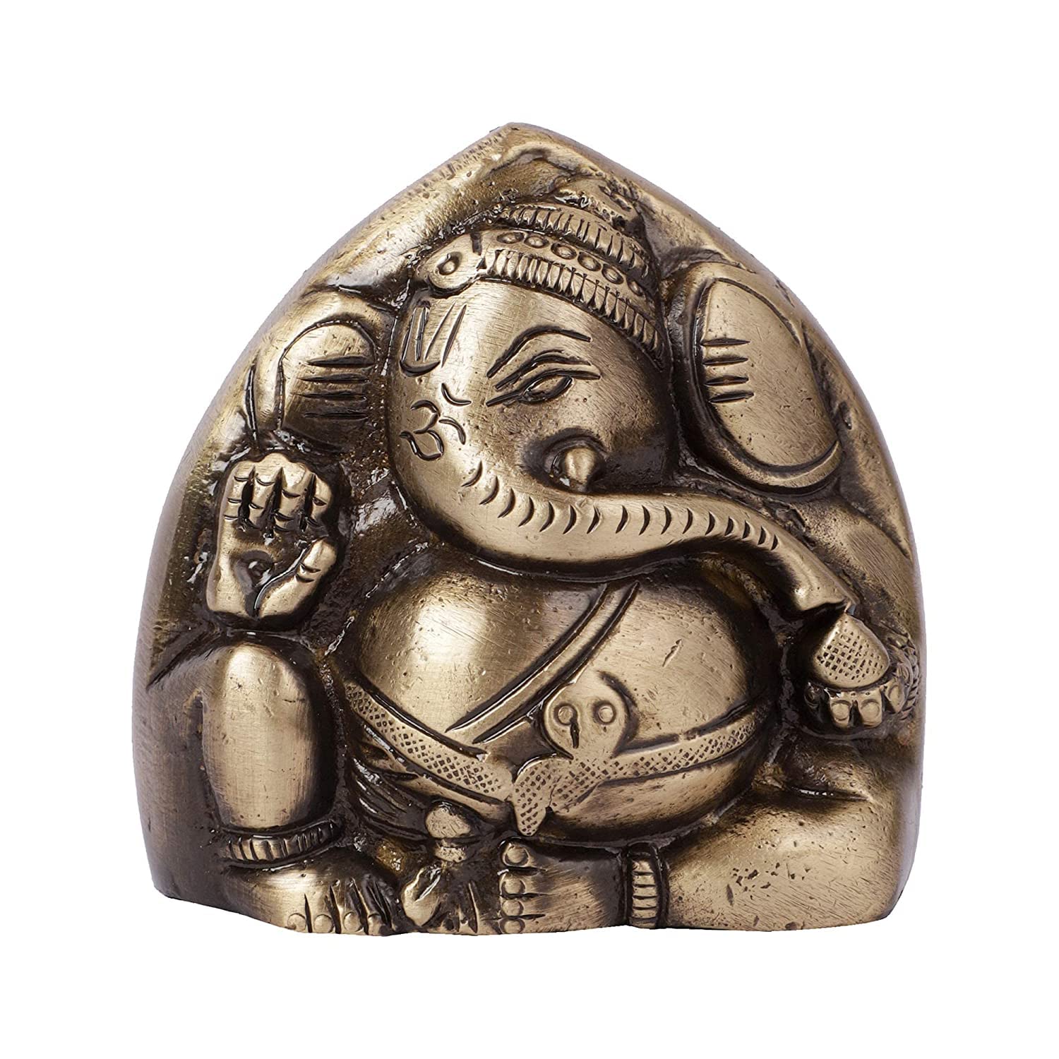 Presse-papier Ganesh en laiton à deux faces pour bureau