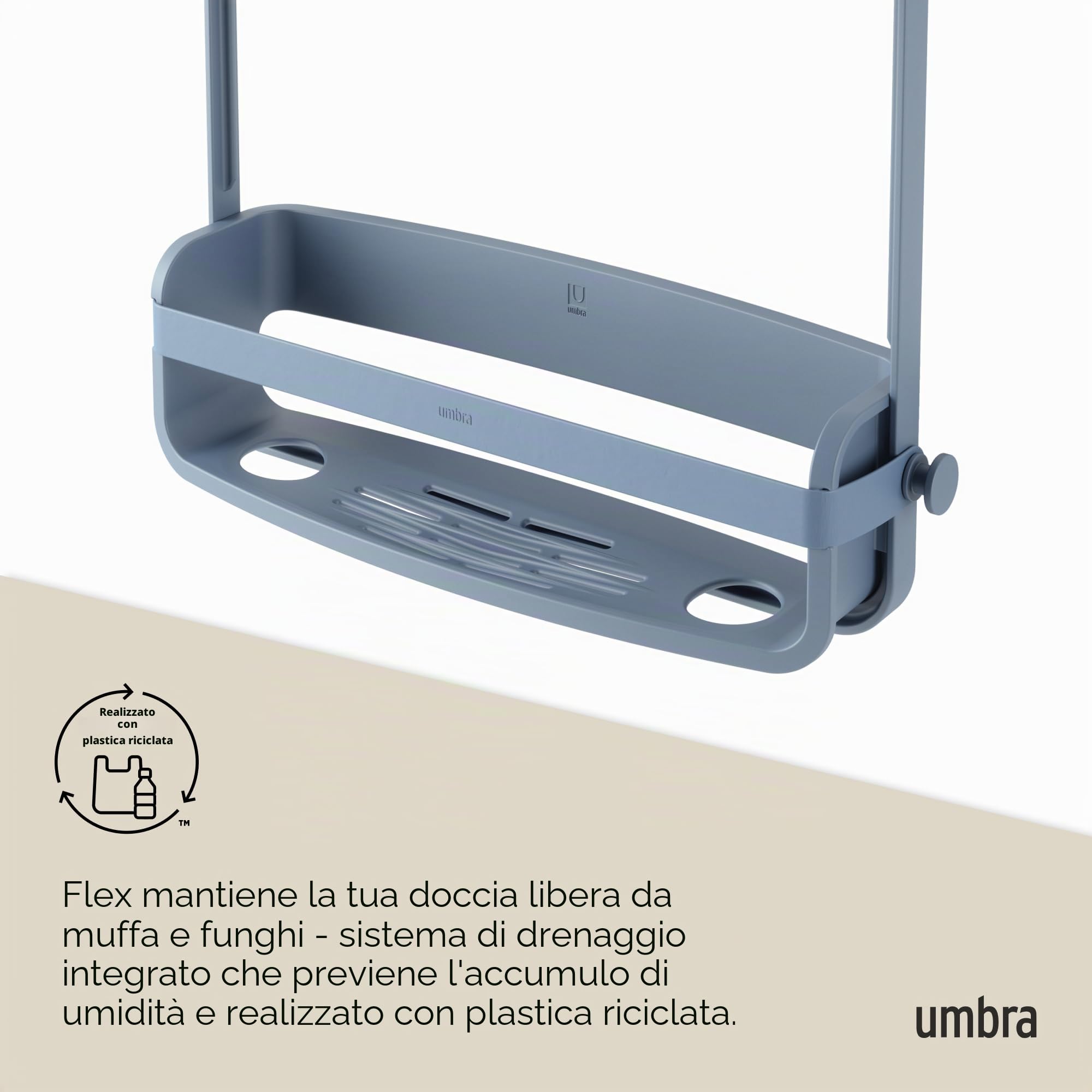Umbra Flex - Portaoggetti per doccia, colore: Blu ardesia