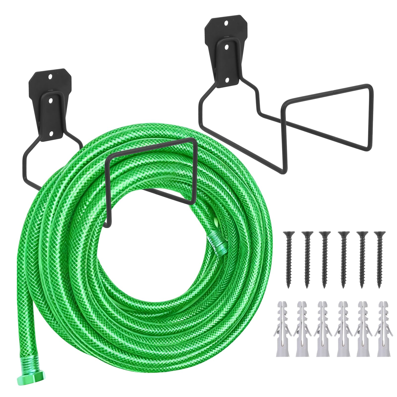 Garden Hose Holder, 2 PcsHose Pipe Holder, Wall Mounted Garden Hose Wall Bracket, Garage Storage Hook, Metal Heavy Duty Pipe Hooks, hHose Hanger for Extension Cords Tube Vacuum Hoses Storage