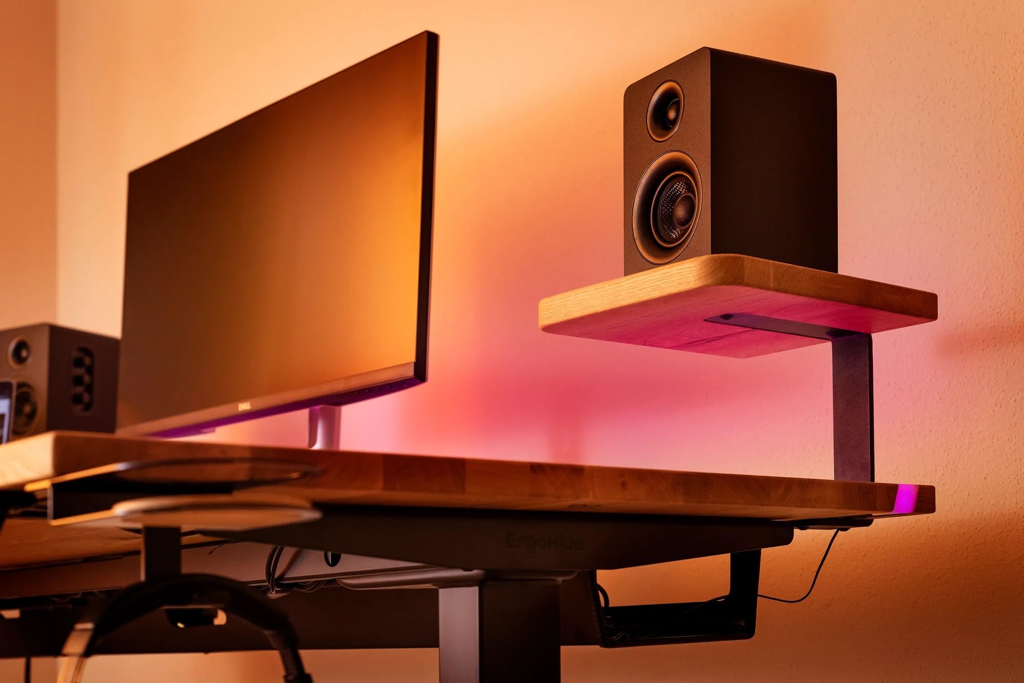 Lautsprecherständer aus Holz – Stilvolles Design für herausragende Akustik, Universell einsetzbar für Audio-Systeme, Stabil & Ästhetisch (Eichenholz & Weiß)