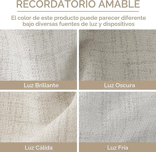 Miniatura 7 de 100% Blackout Shield - Cortinas opacas texturizadas de lino con pestaña traserabolsillo para barra, con aislamiento térmico, 2 paneles de 50 x 84