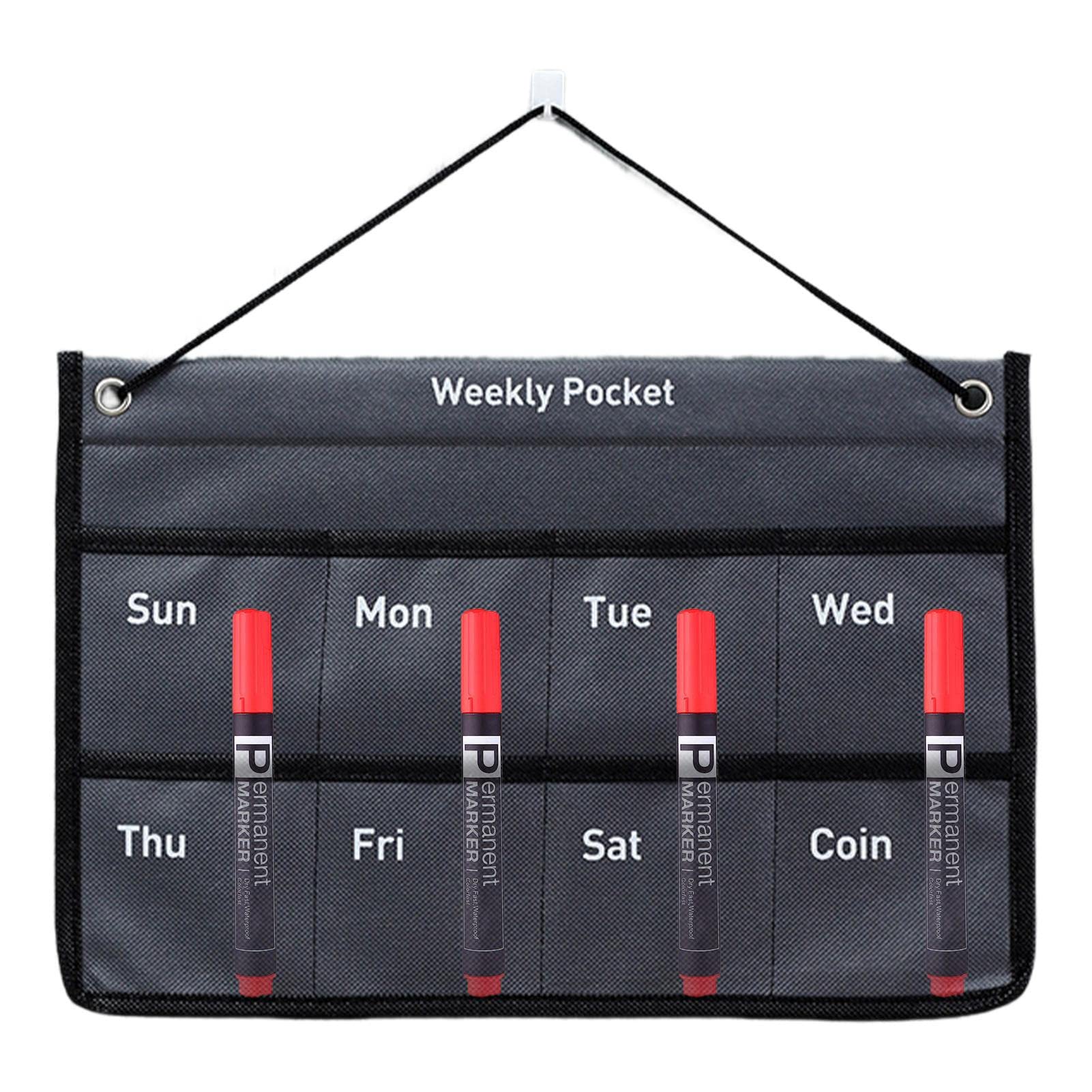 Wall Pocket Calendar | Wall Mounted Change Storage Organizer | Novel Weekly Monthly Calendar Organizer for Living Room, Bedroom, Bathroom, Offices Fowybe