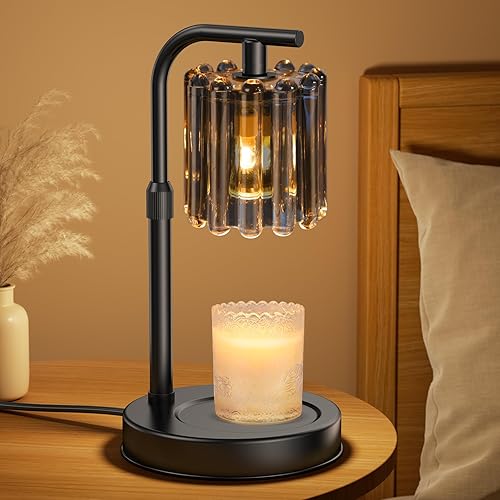 Uflatek Lámpara calentadora de velas con temporizador regulable, lámpara de vela eléctrica con altura ajustable, calentador de cera para velas de