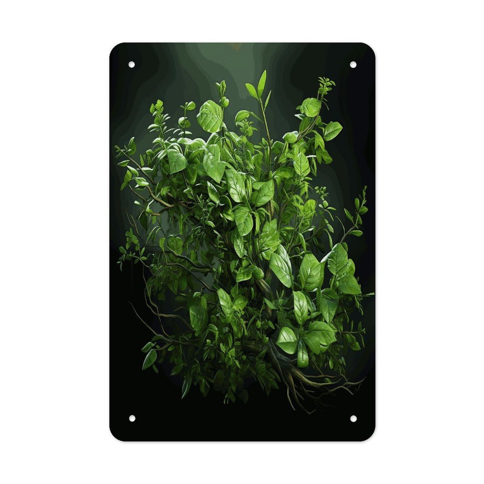 Green Leaves Metal Tin Sign Wall Decor Funny Retro Sign Weatherproof Metal Wall Art for Indoor Or Outdoor Retro Tin Signs for Kitchen Office Home Bar Decor 11.8 X 7.9 Inch