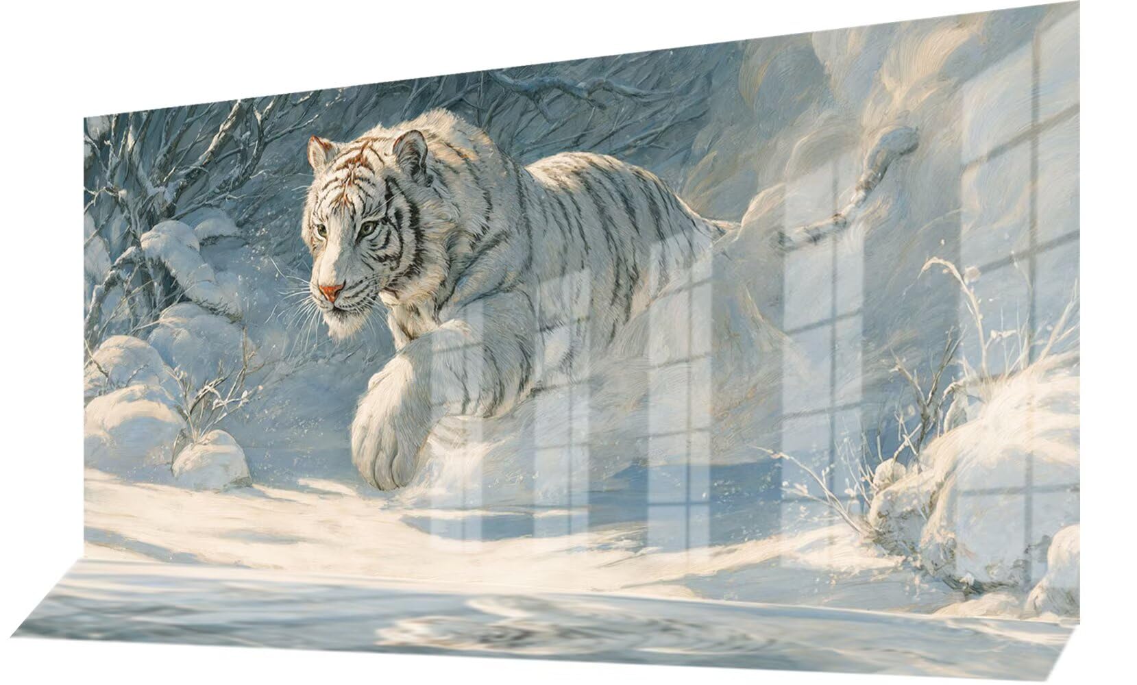 Diament Malarstwo Tygrys Diament Sztuka Rysunki Z Diamentami 70x140 cm, Obraz Diamentowy Pełny Zestaw Haft Krzyżowy DIY Mozaika Kryształ Malowanie według numerów, Dekoracje Ścienne Prezenty Zima QL830