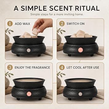nawaza - Ceramic Wax Warmer, Electric Melt Warmer, 3 in 1 Home Fragrance Wax Burner, Scented Wax Melts as Gift for Women, Mom and