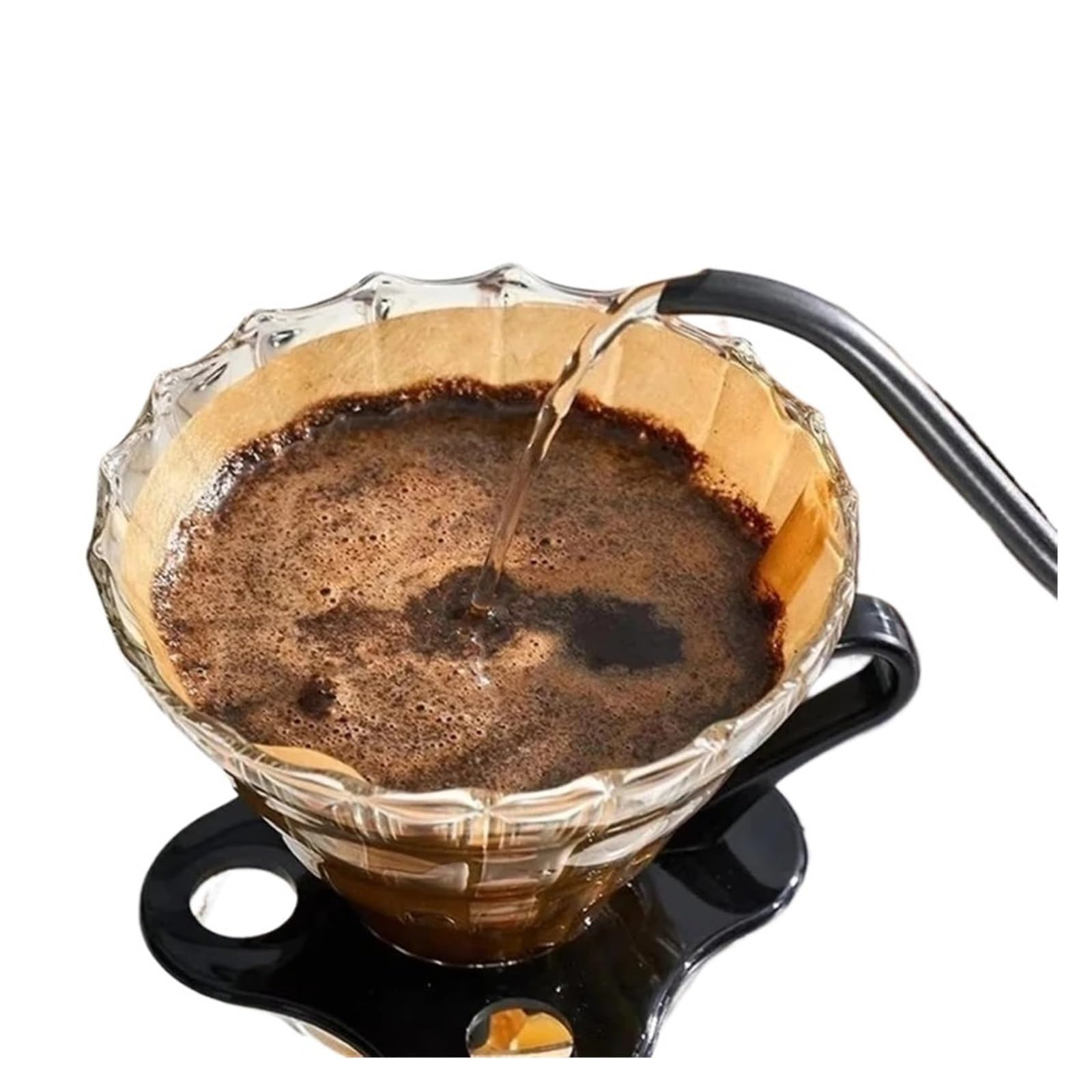Kaffeefilter-Papiere, Ungebleichte Kaffeefilterpapiere (40–200 Stück) for 1–4 Tassen Pour-Over-Kaffeemaschinen(200pcs pack V02)
