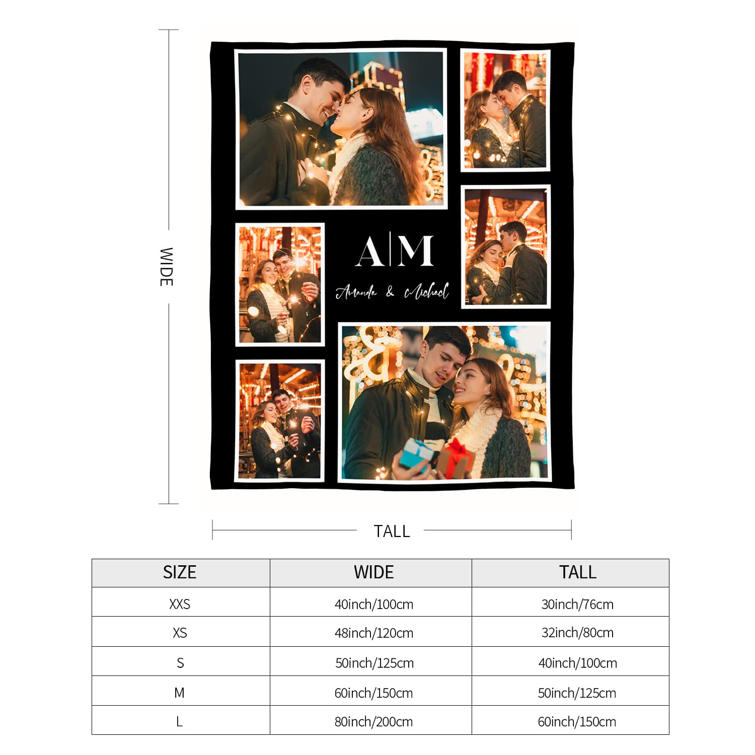 Easycosy personalisierte Decken für Paare Geschenke Benutzerdefinierte Bild, Foto werfen für Freundin Ihr Geburtstag Anniversay Ideen 150×200cm