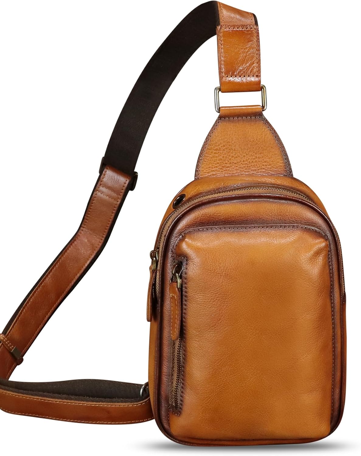 LRTO Genuine Leather Small Sling Bag for Women and Men Crossbody Bag Chest Bag Sling Backpack Purses for Hiking Sports Travel - Image 2