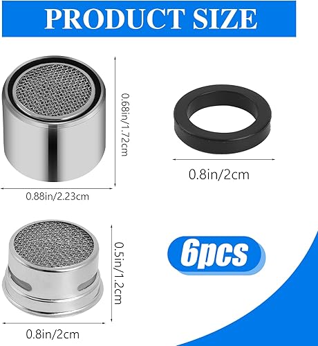 Miniatura 3 de Aireador de grifo de cocina de 5564 pulgadas para grifo de fregadero, filtro de fregadero de baño con carcasa de latón, rosca hembra, filtro de