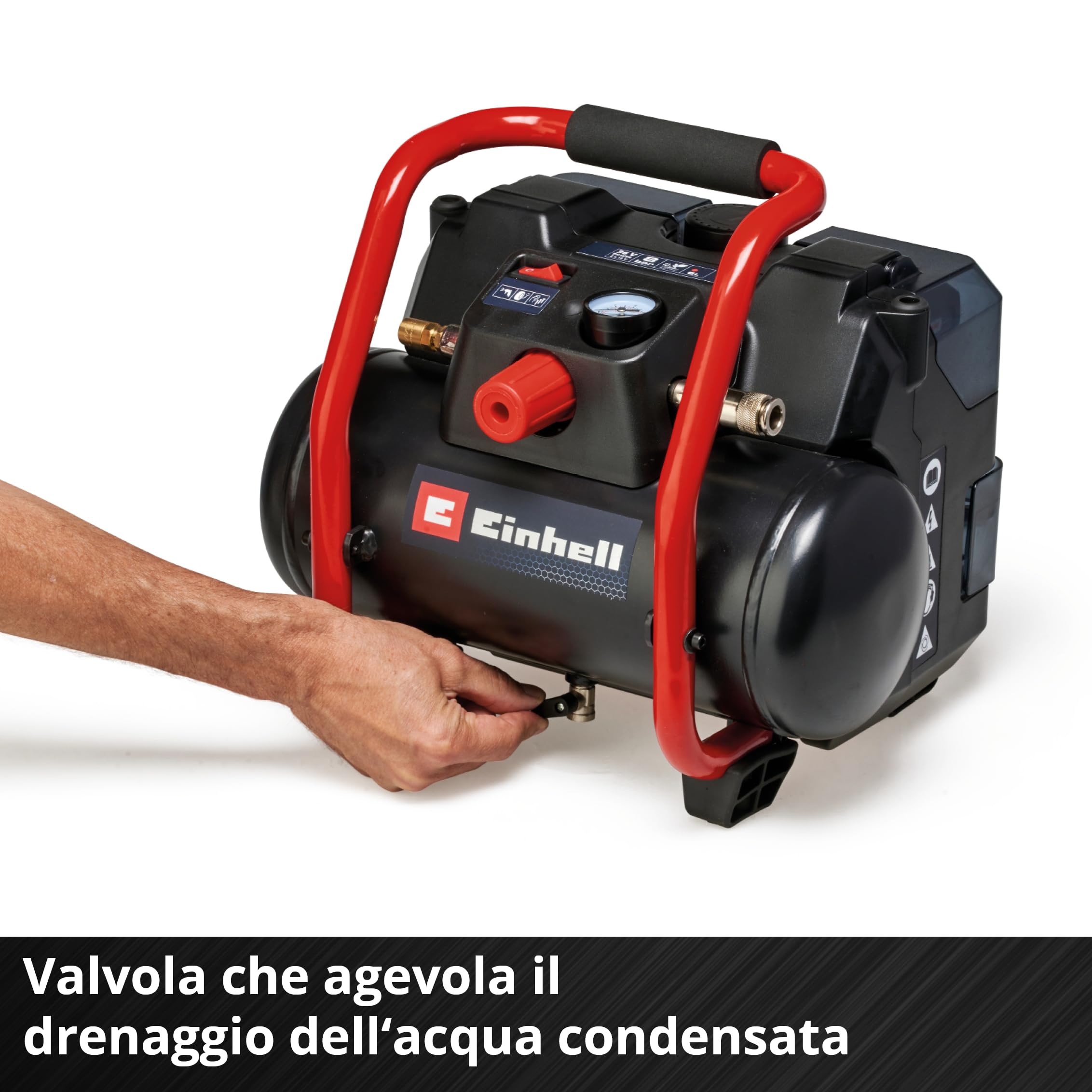 Einhell TE-AC 36/150 Li OF-Solo Compressore a Batteria 36 V 8 bar Serbatoio 6 l Aspirazione 150 l/min Senza Olio