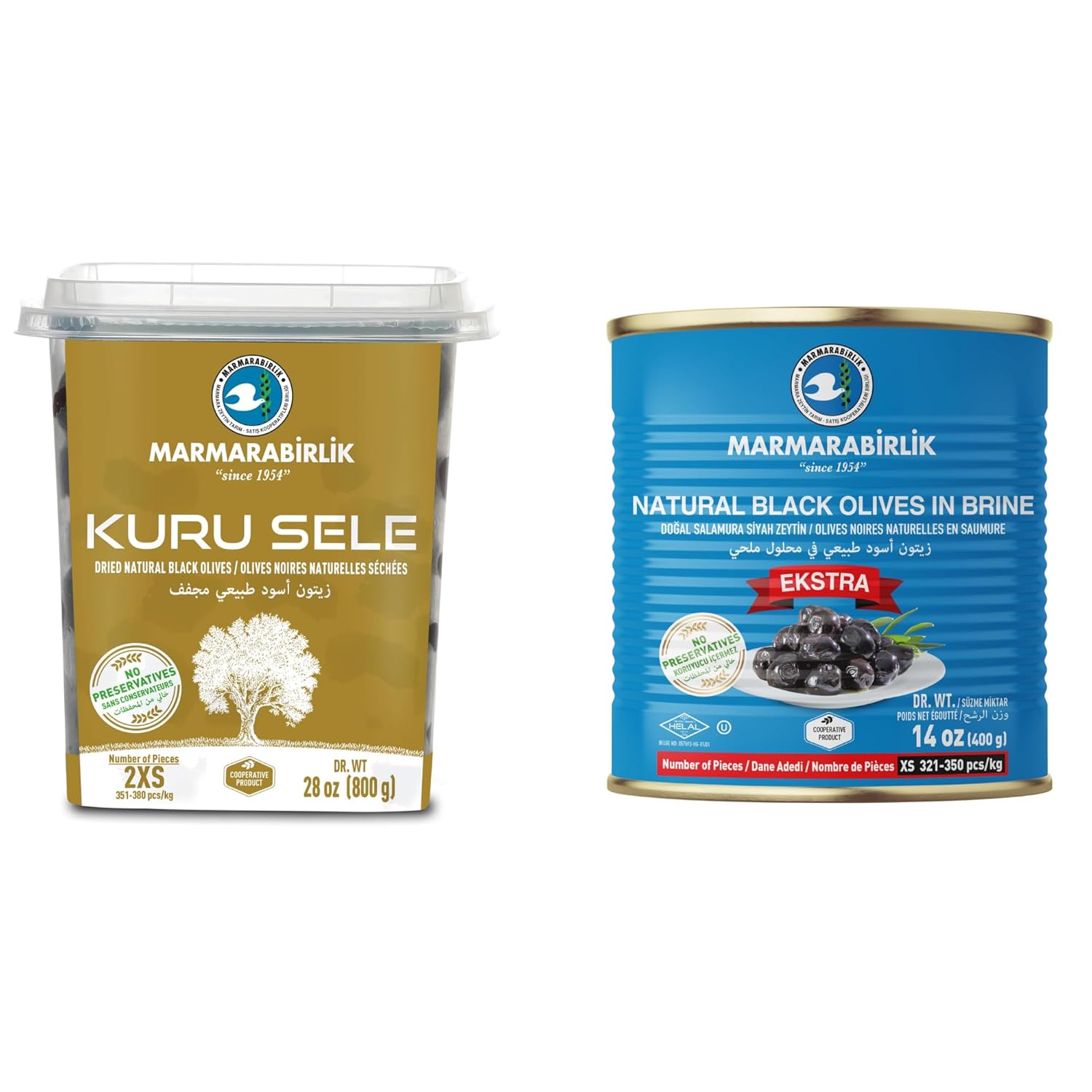 Marmarabirlik Black Olives, Turkish Dry Cured & Canned Black Olives, Gourmet Mediterranean Flavor, Healthy Snacks, Perfect for Salads & Breakfast, Vegan, Kosher, Halal