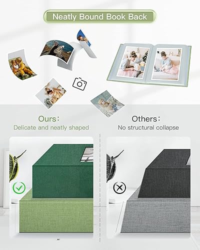 Miniatura 5 de Popotop Álbum de fotos de 4 x 6  100 fotos libros con 100 bolsillos verticales, álbumes de cubierta de lino para familia, boda, aniversario, fotos