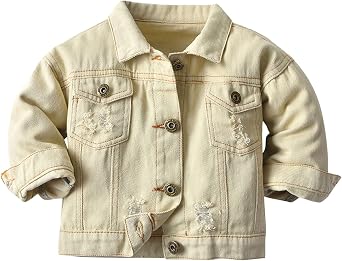 Betadog Baby Boys Girls Denim Jacket Kids Toddler Girls Button Down Jeans Jacket Top Teen Coat Outerwear