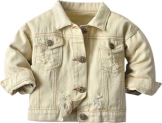 Denim Jacket for Toddler Girls Baby Denim Jacket Kids Button Down Jeans Jacket Top Coat Outerwear Casual Clothes