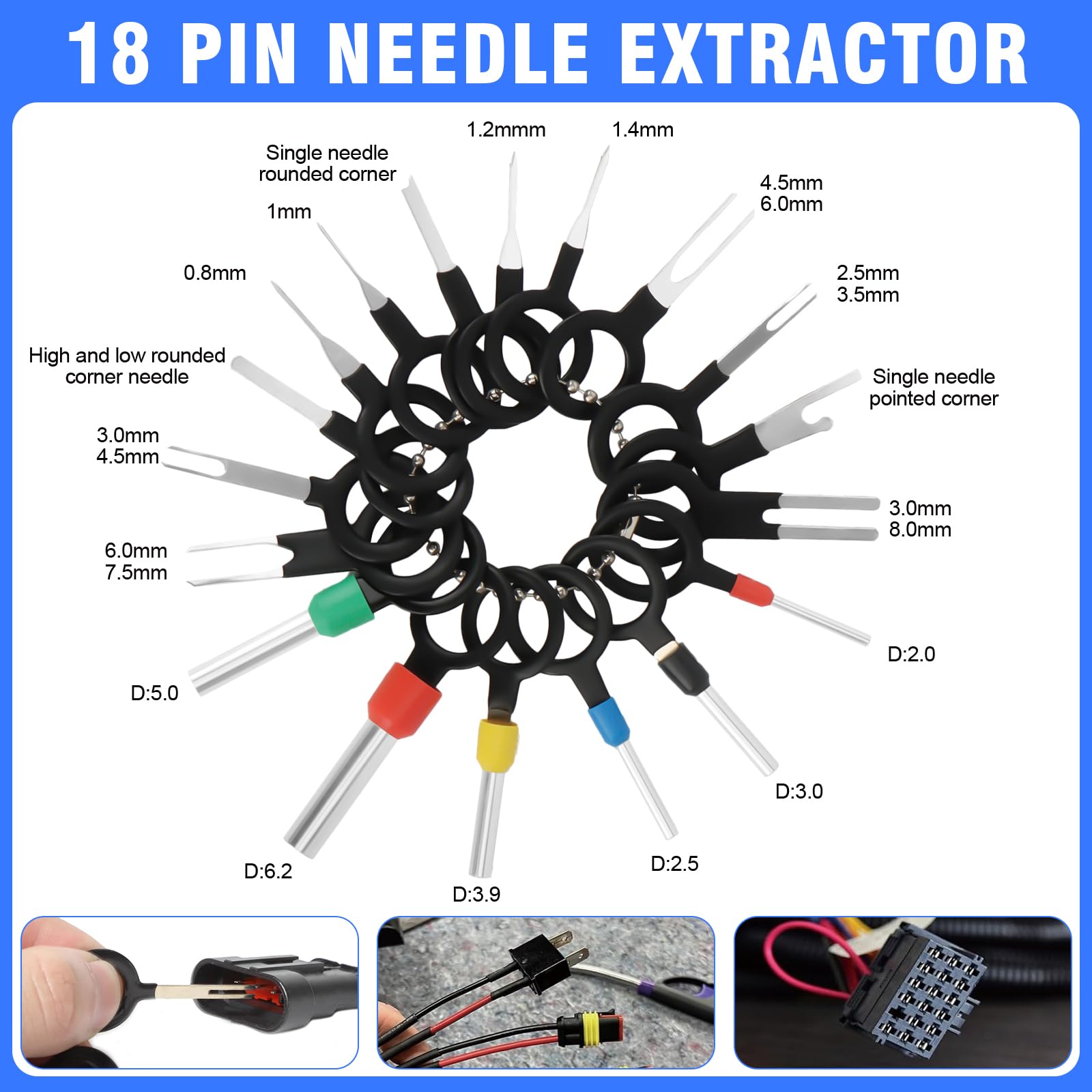 731PCS Juego de pinzas para engarzar cables, Set Alicates Terminales Electricos 0.5-2.5mm², Crimpadora Terminales electricos, Alicates de Terminales con Enchufe de Conector Electrico Impermeable