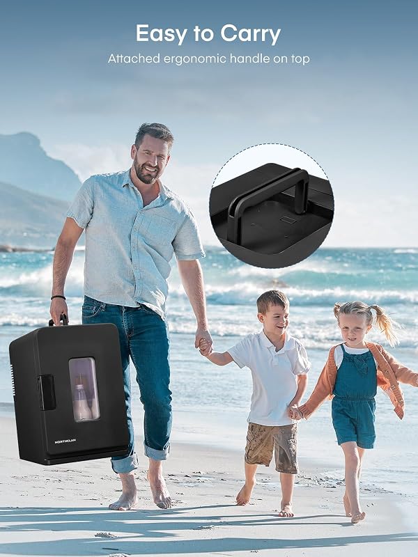 FOHERE 2 az 1-ben hordozható mini hűtőszekrény 15 liter fűtés és hűtés 12V DC 220V AC autó irodába hálószobába Eco Max