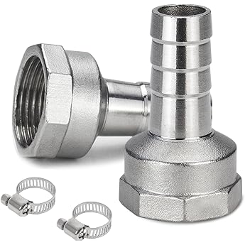 2 pieces 3/8 inch stainless steel hose nozzle hose connection 3/8 inch x