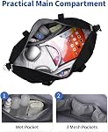 Narwey Carry on Luggage for Airplanes Carry on Bag Foldable Travel Duffle Bags for Women Large Gym Bag Weekender Overnight Bags Mens with Wet Pocket 40L (Black)