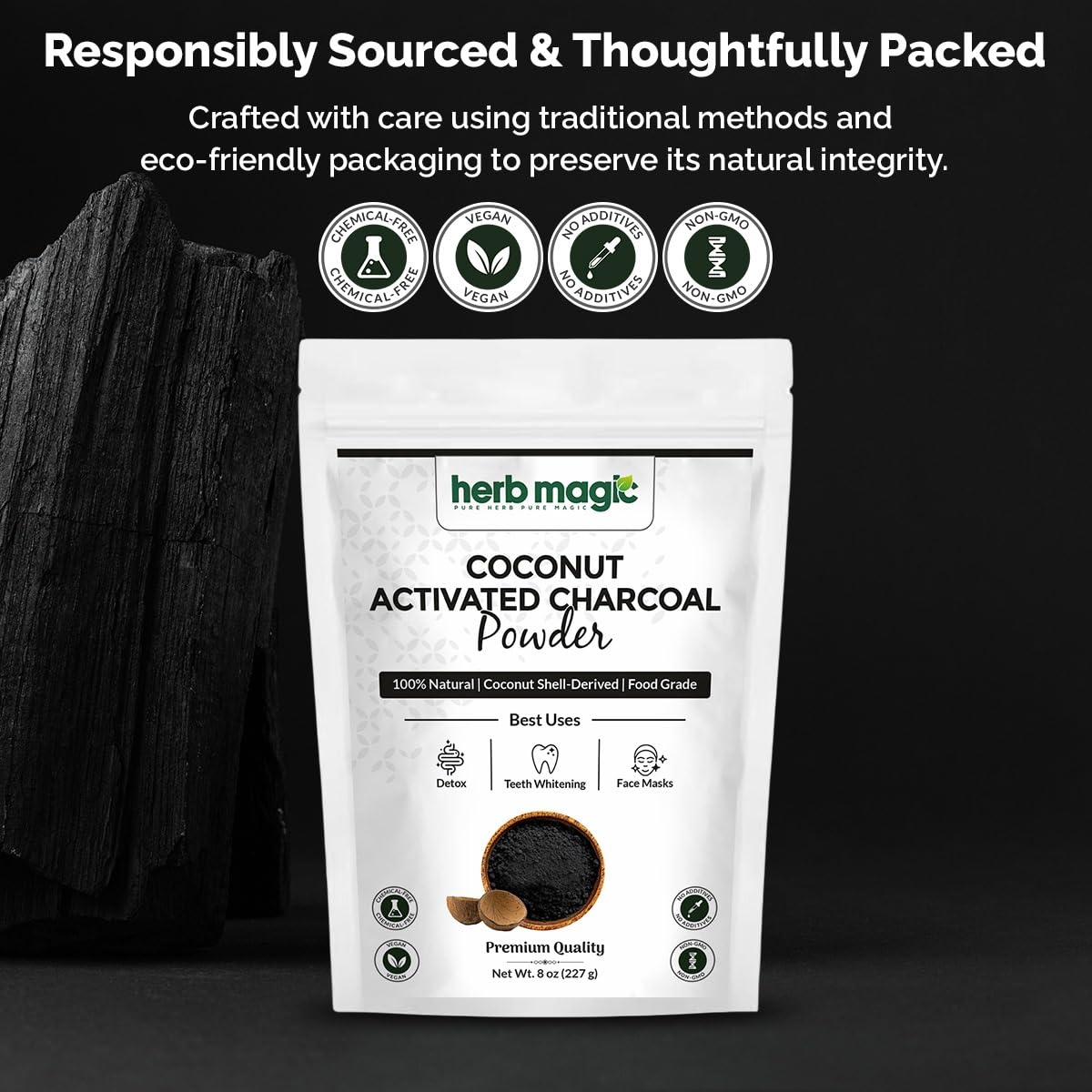 Herb Magic Activated Charcoal Powder, Food Grade Coconut Shell, 8 oz — Amazon image 9