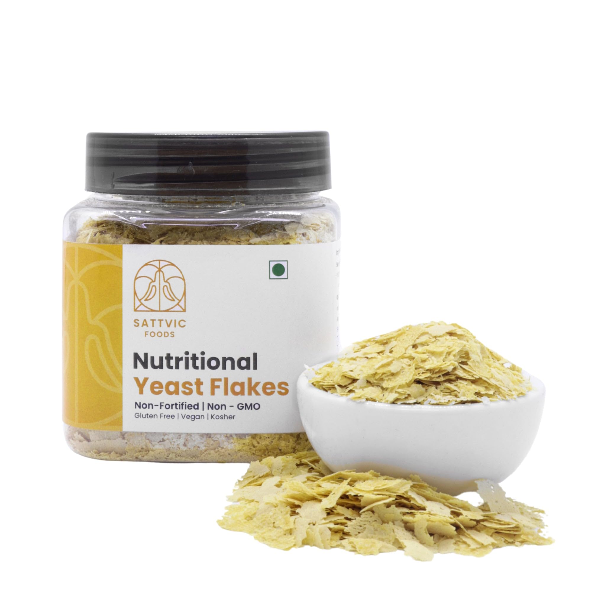Sattvic Foods Nutritional Yeast Flakes (100 g) Rich in Fibre & B Vitamins, Vegan, Cheesy flavour | Non-Fortified, Non-GMO, Gluten-Free Superfood | Sprinkle on Salads, Popcorn, Pasta and Pesto (B088H9XGPX) Amazon Price History, Amazon Price Tracker