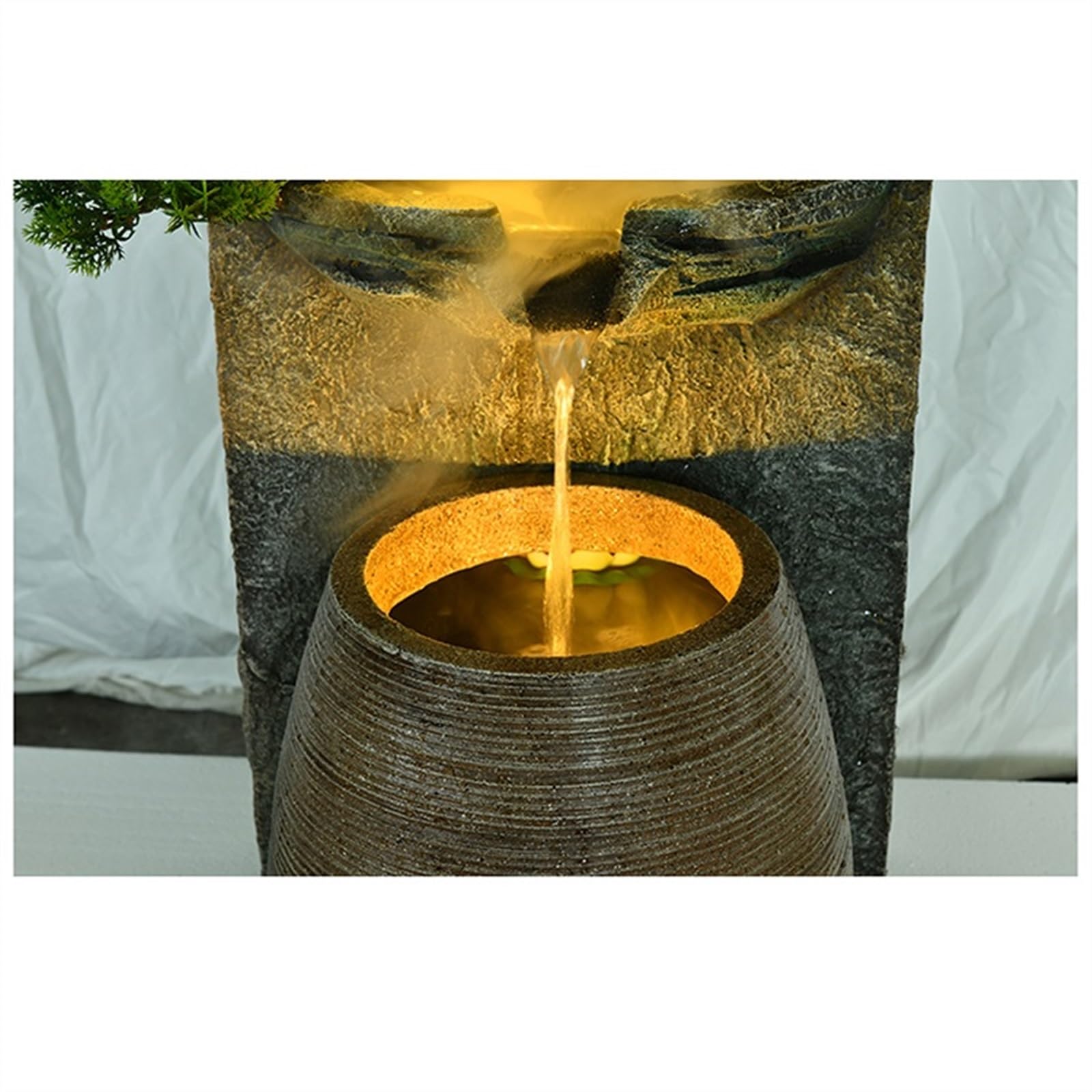 Fontanna wodna Dekoracja fontanny wodnej, salon Kryta dekoracja podłogi z wodą obiegową, krajobraz balkonu na dziedzińcu Krajobraz fontanny skalnej Fontanna ogrodowa
