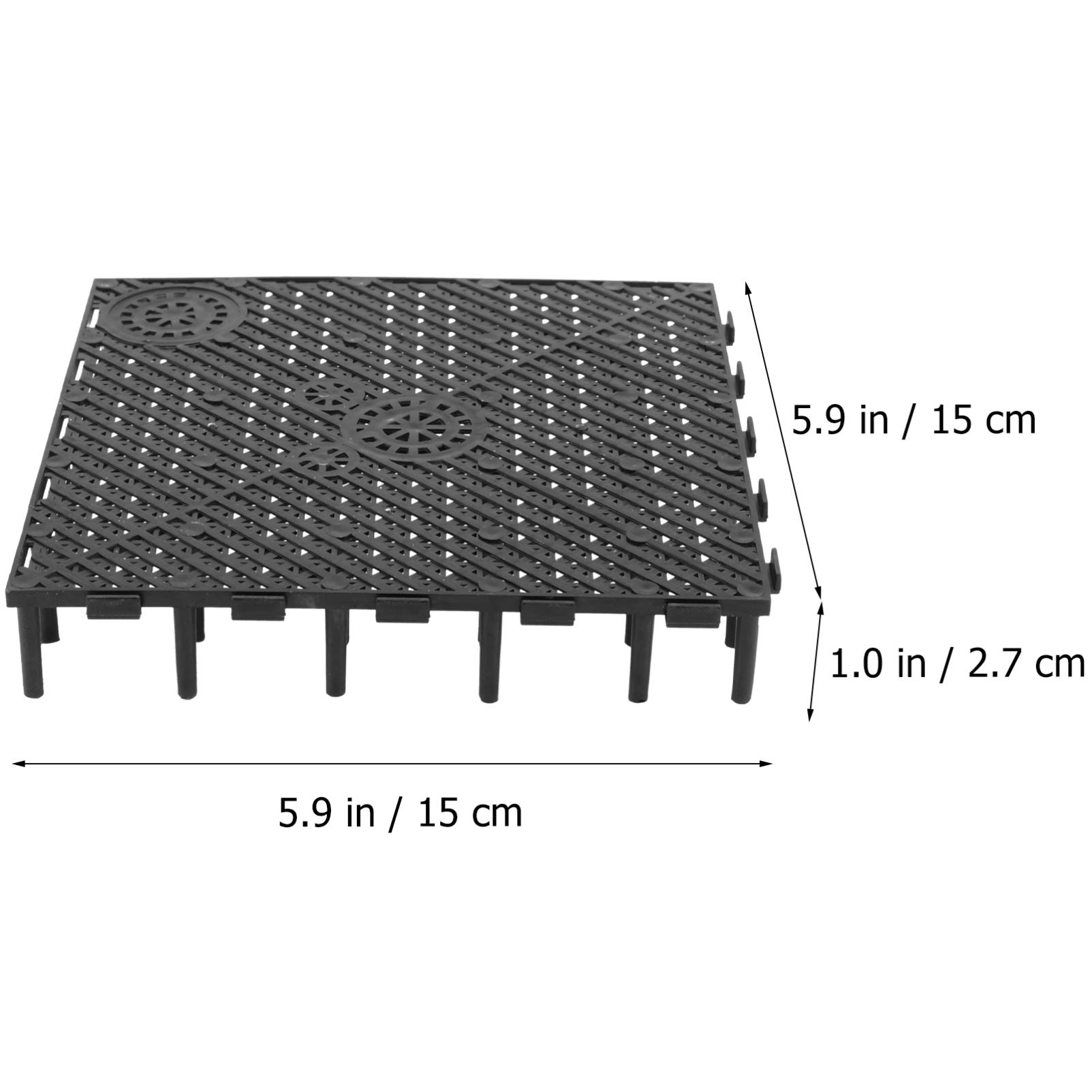 TEHAUX Lot de 20 filtres hexagonaux pour sous-gravier d'aquarium - Plaque de filtre pratique en PVC - Séparateur noir - Support d'aquarium de 190 litres