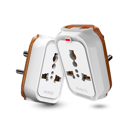 Sturlite Alyx 3 Pin Plug| 2-Pin & 3-Pin Socket| Universal AC Travel Adapter| Strong Polycarbonate Bo