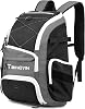 Sports Backpack for Men Women 35L Waterproof Gym Rucksack with Shoe Compartment Wet Pocket for Swimming Baseball Equipment for Adults Casual Daypack fit 15'' Laptop, Black