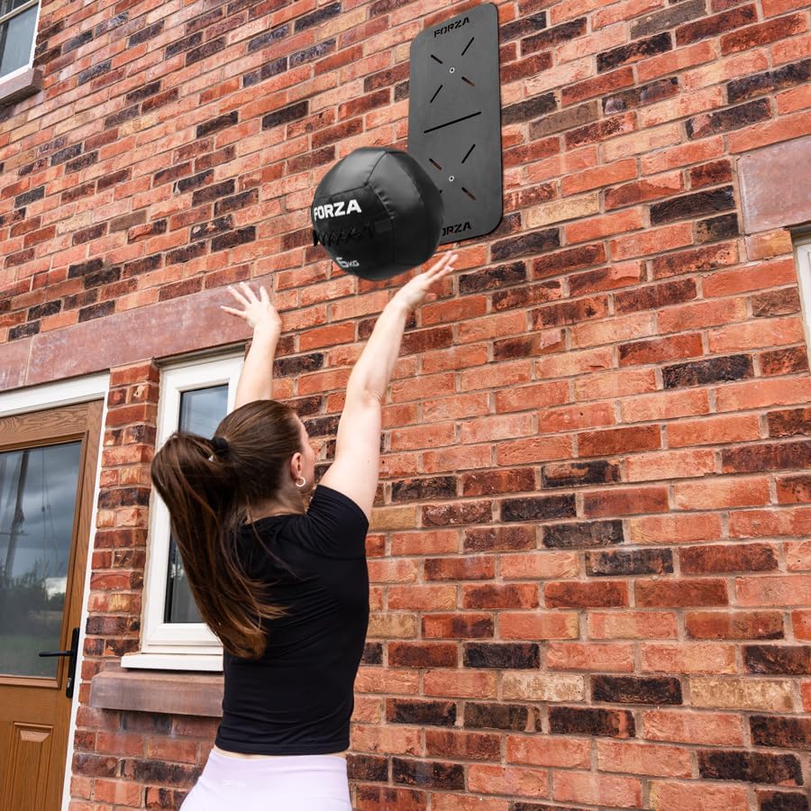 FORZA Wall Ball Target | Single & Double Heavy-Duty Plates for Wall Ball Training – Scratch-Resistant Matte Black Finish – Official Heights for Men & Women