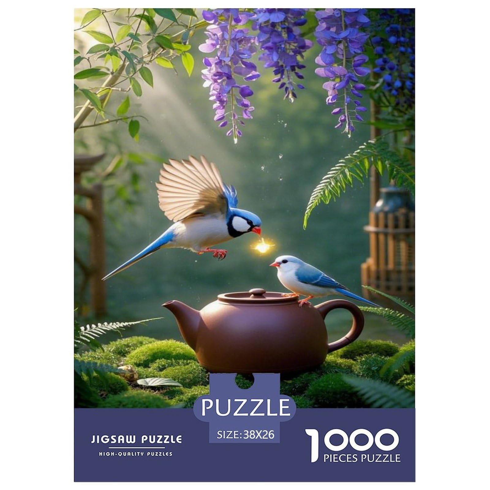 Puzzles Java Sparrow 1000 Piece Challenge Game for Adults,Green Plants Impossible Jigsaw Puzzles 1000 Pieces Educational Games for Adults Or Families 38x26cm/1000pcs