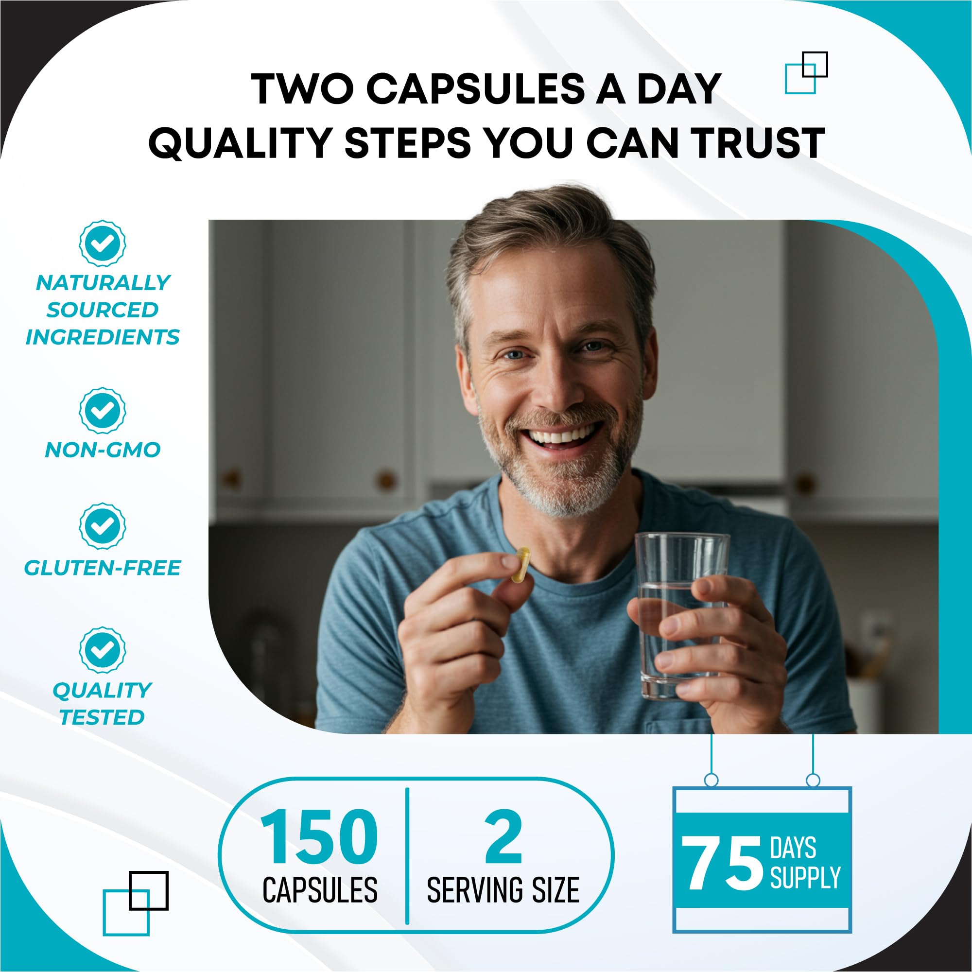 NAD+ with Trans-Resveratrol, Red Wine, Quercetin & Vitamin C – Supports Cellular Wellness & Healthy Aging-150 Capsules- Made in The USA